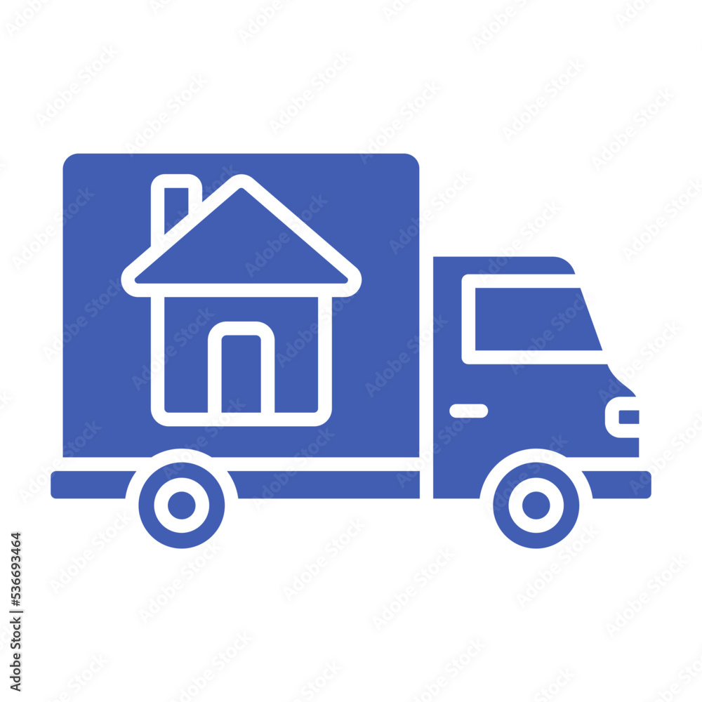 Mover Truck Multicolor Glyph Icon Mover Truck Multicolor Glyph Icon