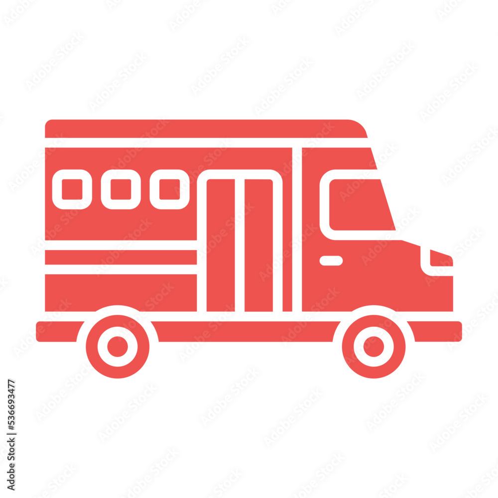 School Bus Multicolor Glyph Icon School Bus Multicolor Glyph Icon