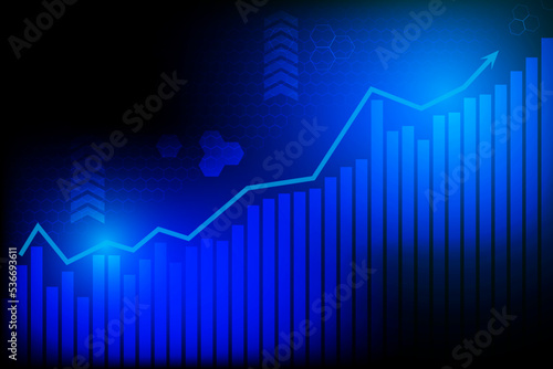 Stock market investment trading graph on blue background. Vector illustration design.