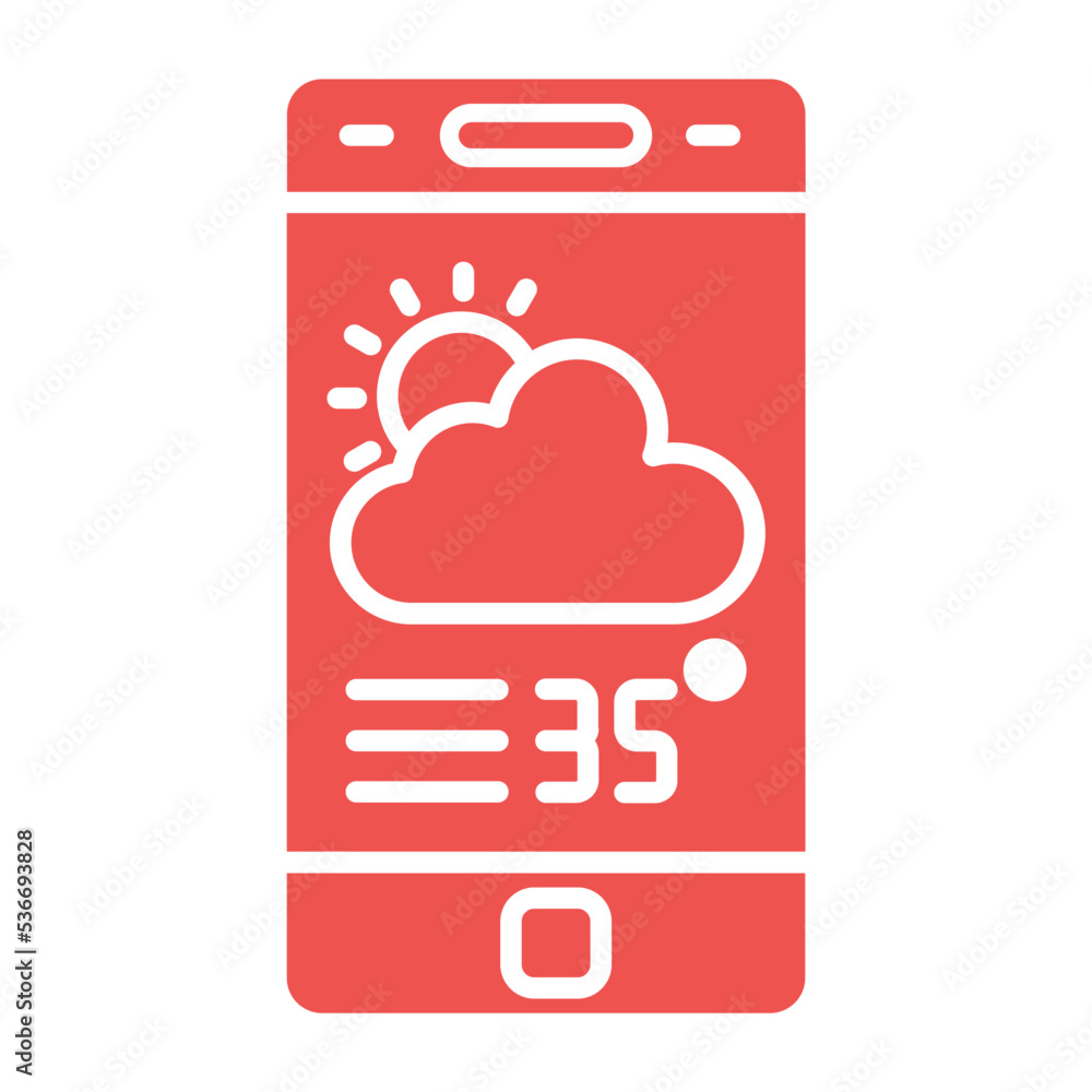 Weather App Multicolor Glyph Icon Weather App Multicolor Glyph Icon