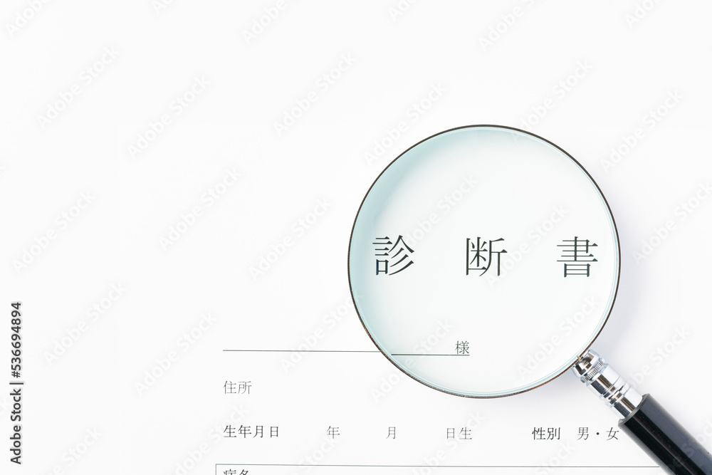 診断書とルーペ 診断書とルーペ