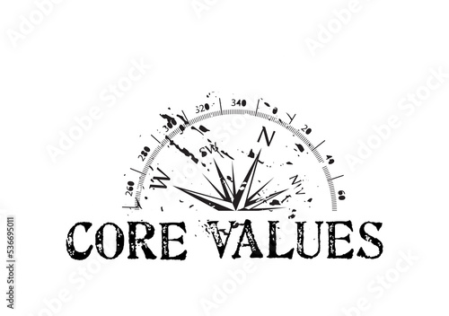 core values message on white background	