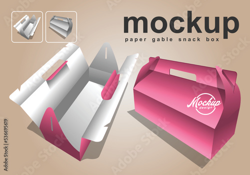 Photography Mockup paper gable snack box