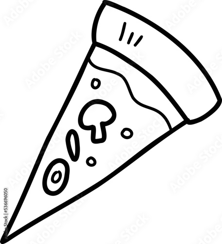 Hand Drawn sliced pizza illustration