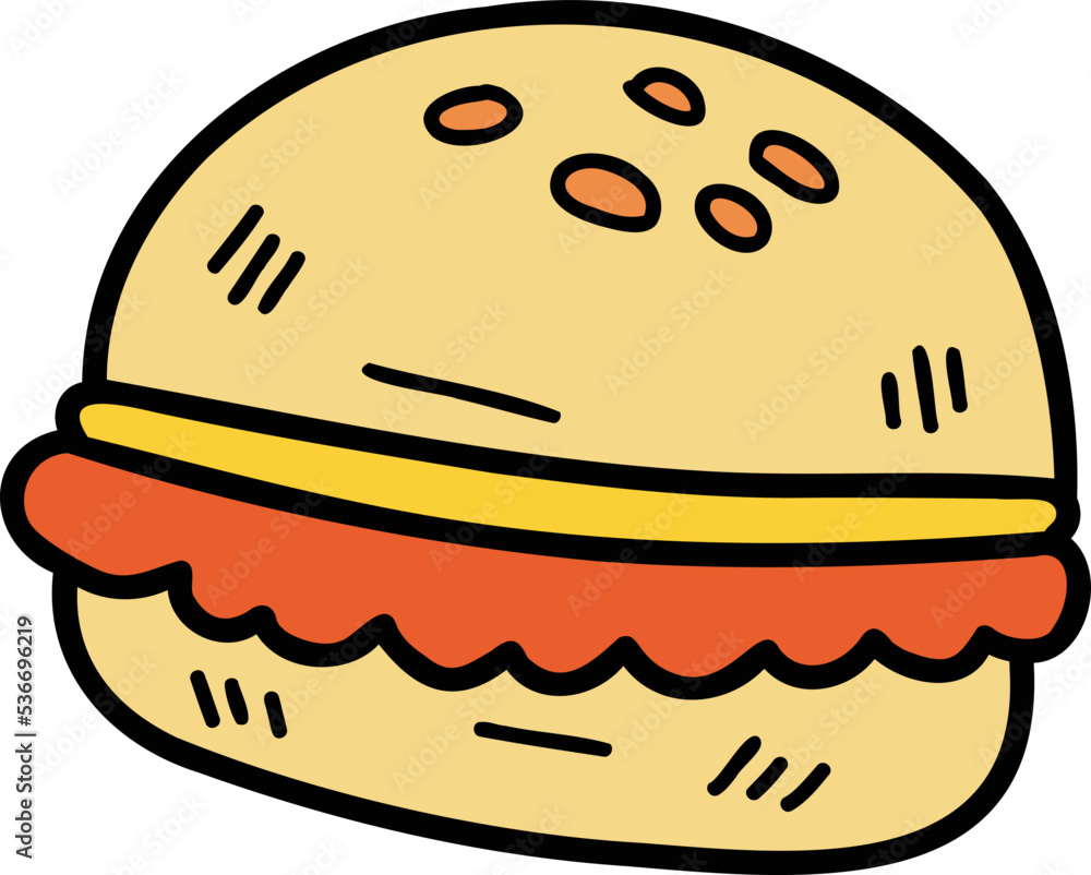 Hand Drawn delicious hamburgers illustration Hand Drawn delicious hamburgers illustration