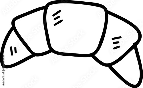 Hand Drawn yummy Croissant illustration