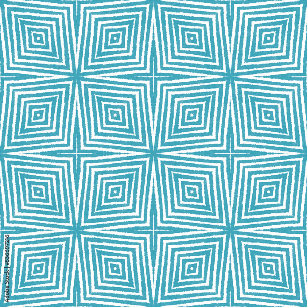 Mosaic seamless pattern. Turquoise symmetrical Mosaic seamless pattern. Turquoise symmetrical