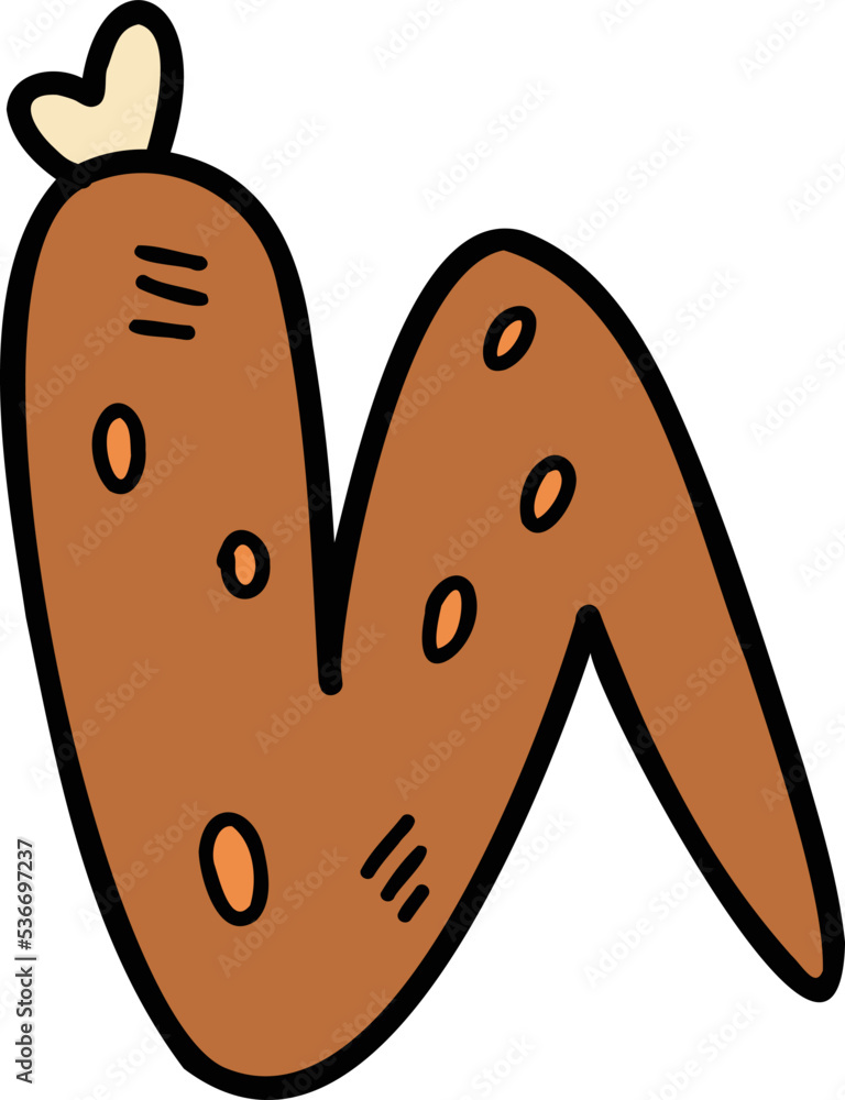 Hand Drawn fried chicken wings illustration Hand Drawn fried chicken wings illustration