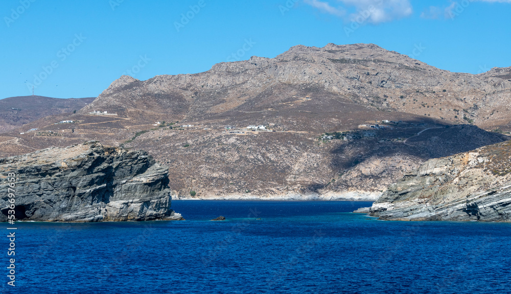 Rocky coastline of western Serifos island in Greece