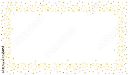 beautiful festive frame with confetti and sequins