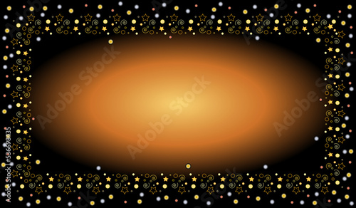 beautiful festive frame with confetti and sequins