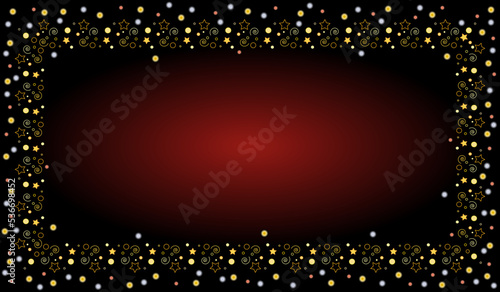 beautiful festive frame with confetti and sequins