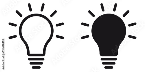 ofvs178 OutlineFilledVectorSign ofvs - light lamp idea icon . light bulb sign . isolated transparent . black outline and filled version . AI 10 / EPS 10 . g11517