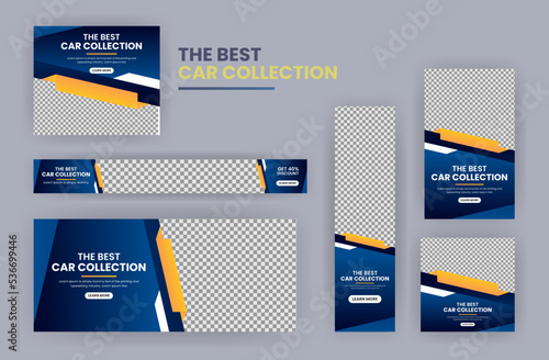 Car rental banner web template bundle design, Social Media Cover ads banner,Horizontal header web template.