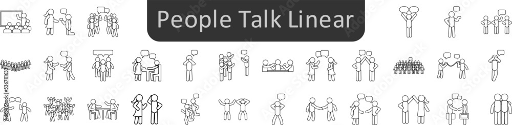 People talk linear icons set. Web icon set. Website set icon vector People talk linear icons set. Web icon set. Website set icon vector
