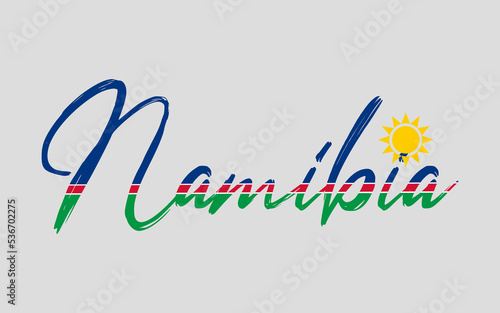 Namibia text  color sketch viector