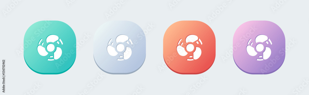 Fan solid icon in flat design style. Cooler signs vector illustration. Fan solid icon in flat design style. Cooler signs vector illustration.