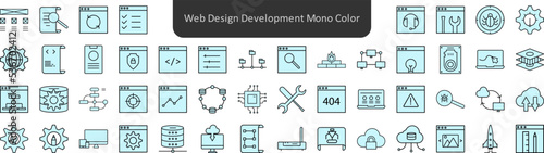 Web design development mono color icons set. Web icon set. Website set icon vector