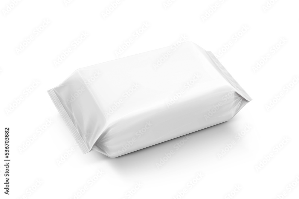 blank packaging paper wet wipes pouch for product design mock-up Stock ...