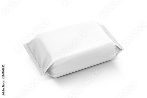 Foto blank packaging paper wet wipes pouch for product design mock-up