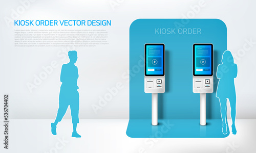 Non-contact Kiosk ordering Environment Vector Design