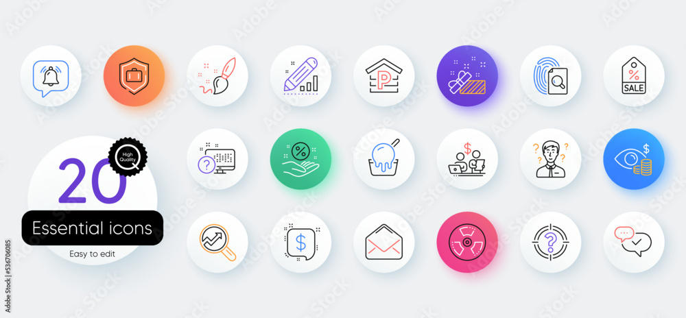 Simple set of Approved, Loan percent and Paint brush line icons. Include Headhunter, Analytics, Chemical hazard icons. Inspect, Budget accounting, Support consultant web elements. Vector Simple set of Approved, Loan percent and Paint brush line icons. Include Headhunter, Analytics, Chemical hazard icons. Inspect, Budget accounting, Support consultant web elements. Vector
