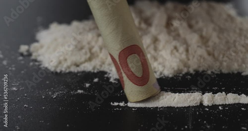 use white cocaine powder closeup, drug amphetamine. High quality 4k footage photo