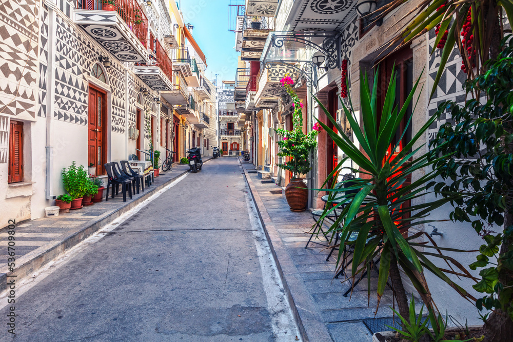 Obraz premium Town Of Pyrgi In Chios Island, Greece