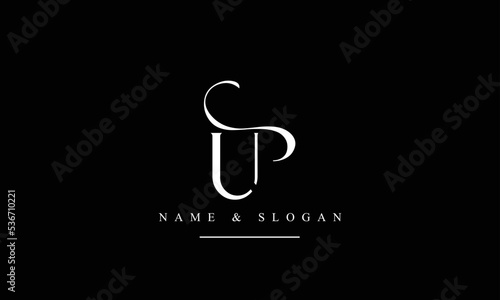 UP, PU, U, P abstract letters logo monogram