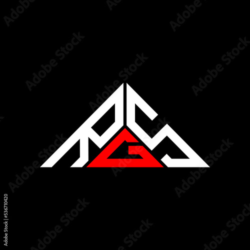 RGS letter logo creative design with vector graphic, RGS simple and modern logo in triangle shape. photo