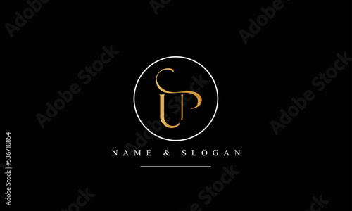 UP, PU, U, P abstract letters logo monogram