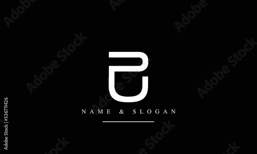 UP, PU, U, P abstract letters logo monogram