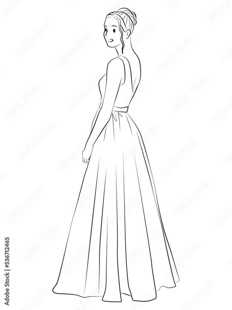 bride in a dress cartoon illustration bride in a dress cartoon illustration