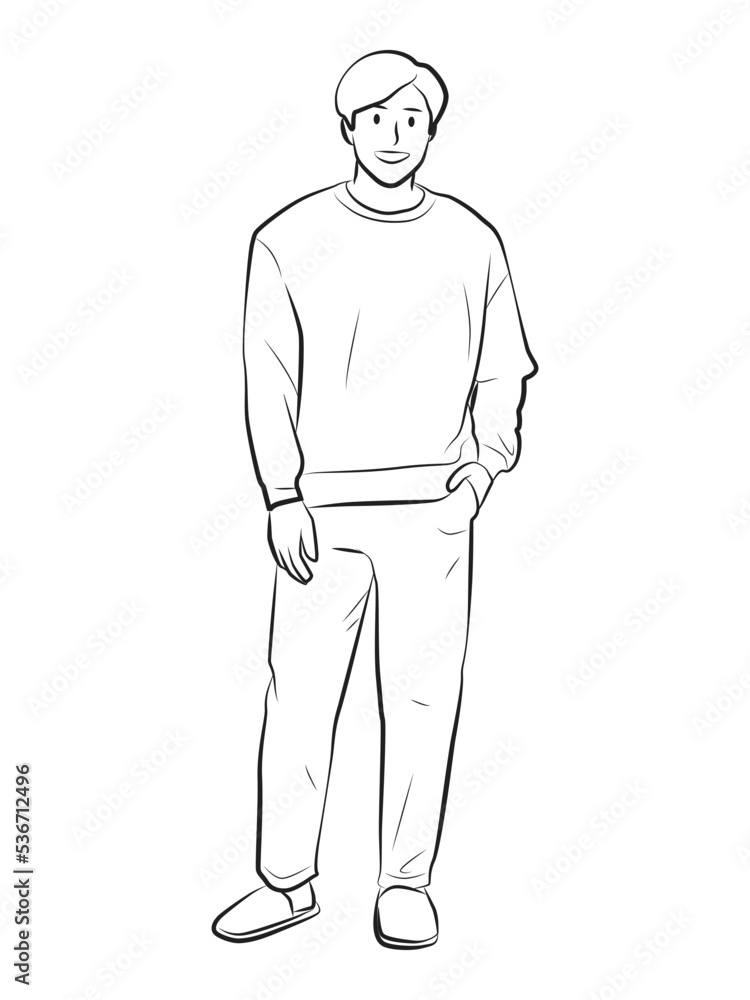 Obraz premium sweater man casual pose