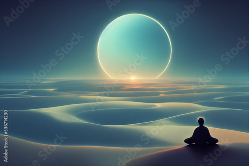 peaceful meditation abstract illustration conceptual art