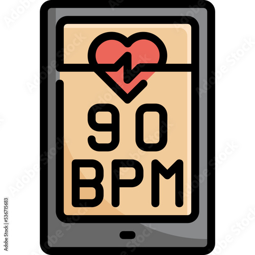 cellphone application heart rate icon