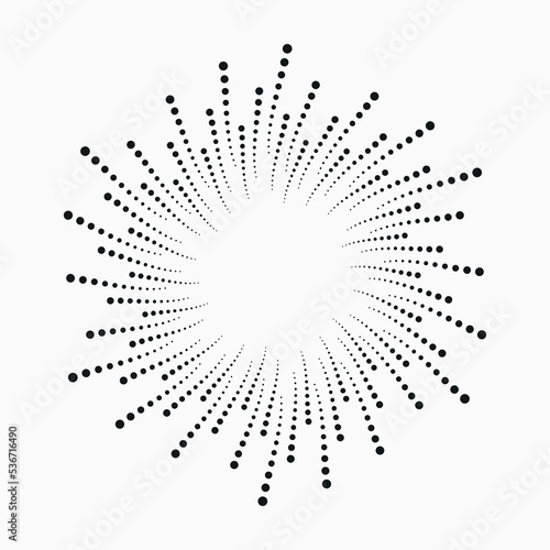 radial Halftone pattern background. Abstract concentric dotted backdrop. Halftone design element for various purposes.