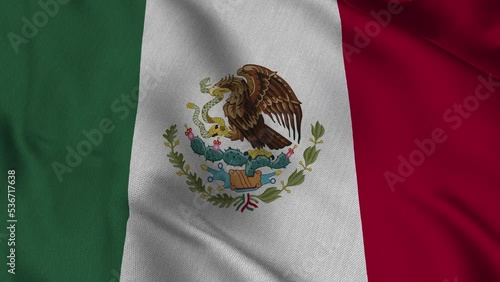 Mexico flag fluttering in the wind. It is a composite garden of Footage.