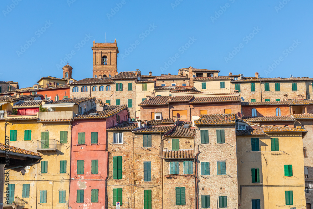 Maisons colorées de Sienne, Italie