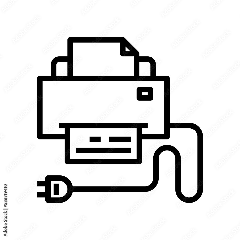 Art illustration symbol icon furniture logo household design sketch hand draw of printer Art illustration symbol icon furniture logo household design sketch hand draw of printer