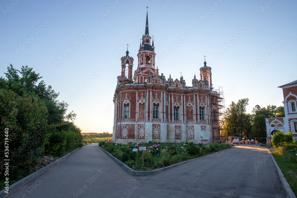 Moscow region, city of Mozhaisk. View of the Mozhaisk Kremlin and Novo-Nikolsky Cathedral