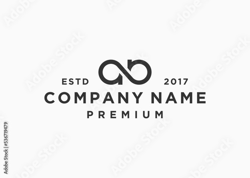 letter ab infinity logo design vector illustration template