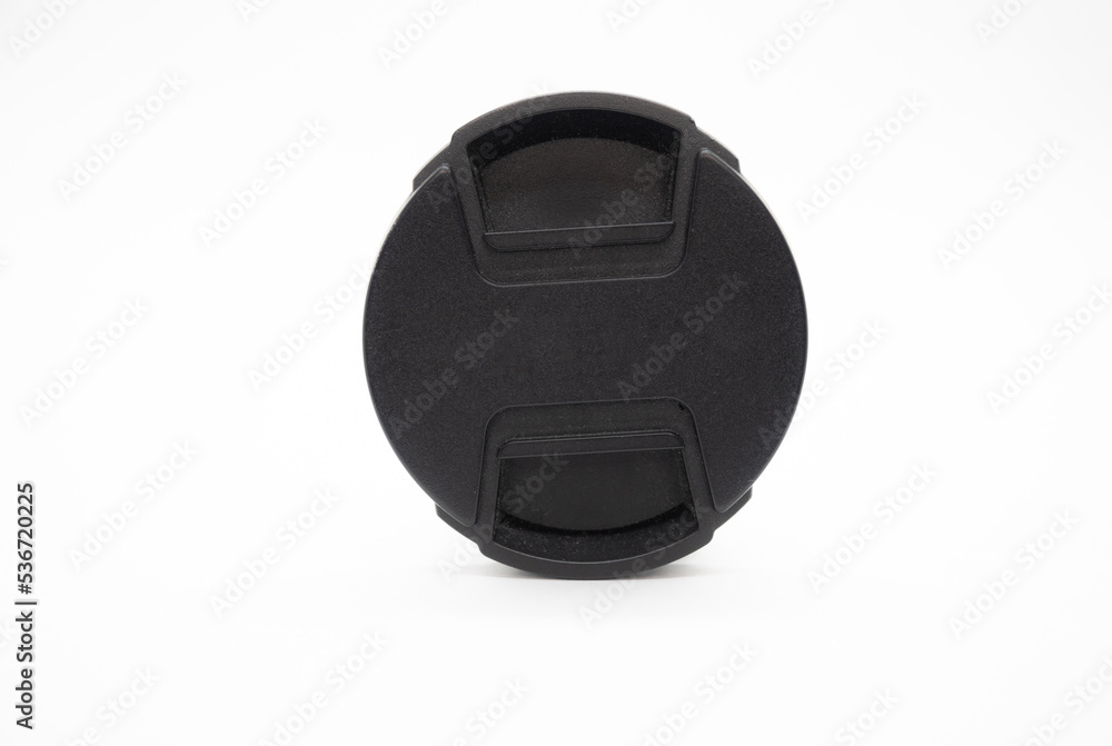 Camera lens cap isolated on white background Camera lens cap isolated on white background
