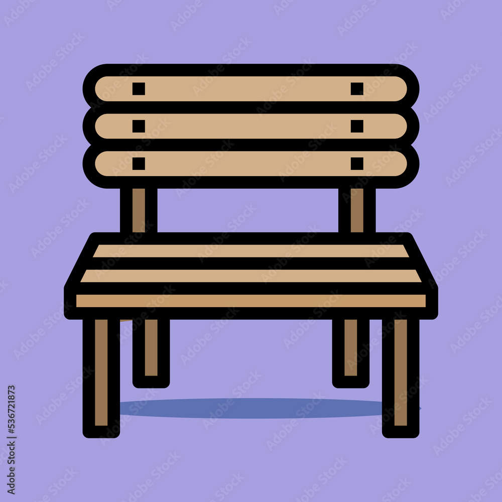 Art illustration symbol icon furniture logo household design of chair wooden park Art illustration symbol icon furniture logo household design of chair wooden park
