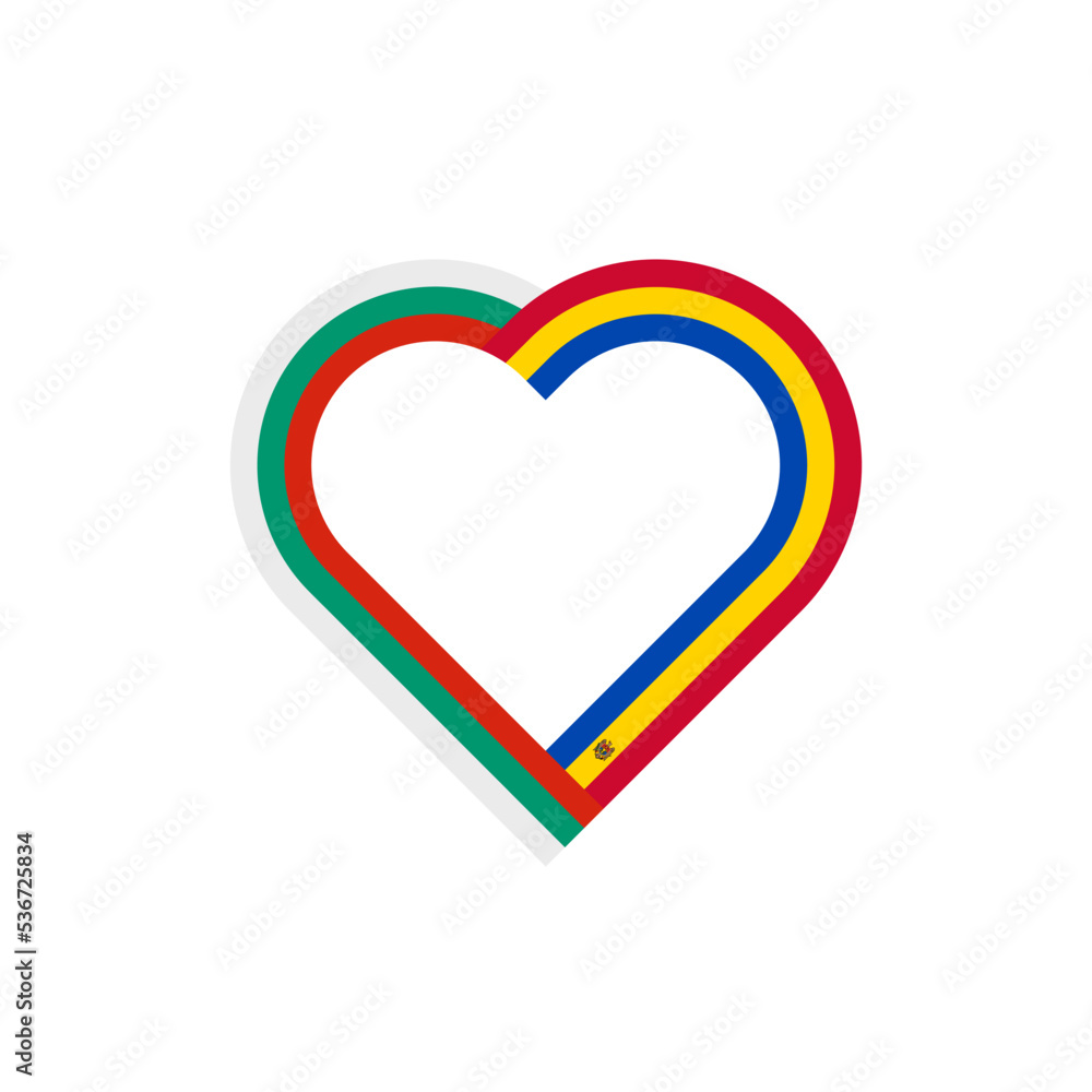 unity concept. heart ribbon icon of bulgaria and moldova flags. vector illustration isolated on white background unity concept. heart ribbon icon of bulgaria and moldova flags. vector illustration isolated on white background