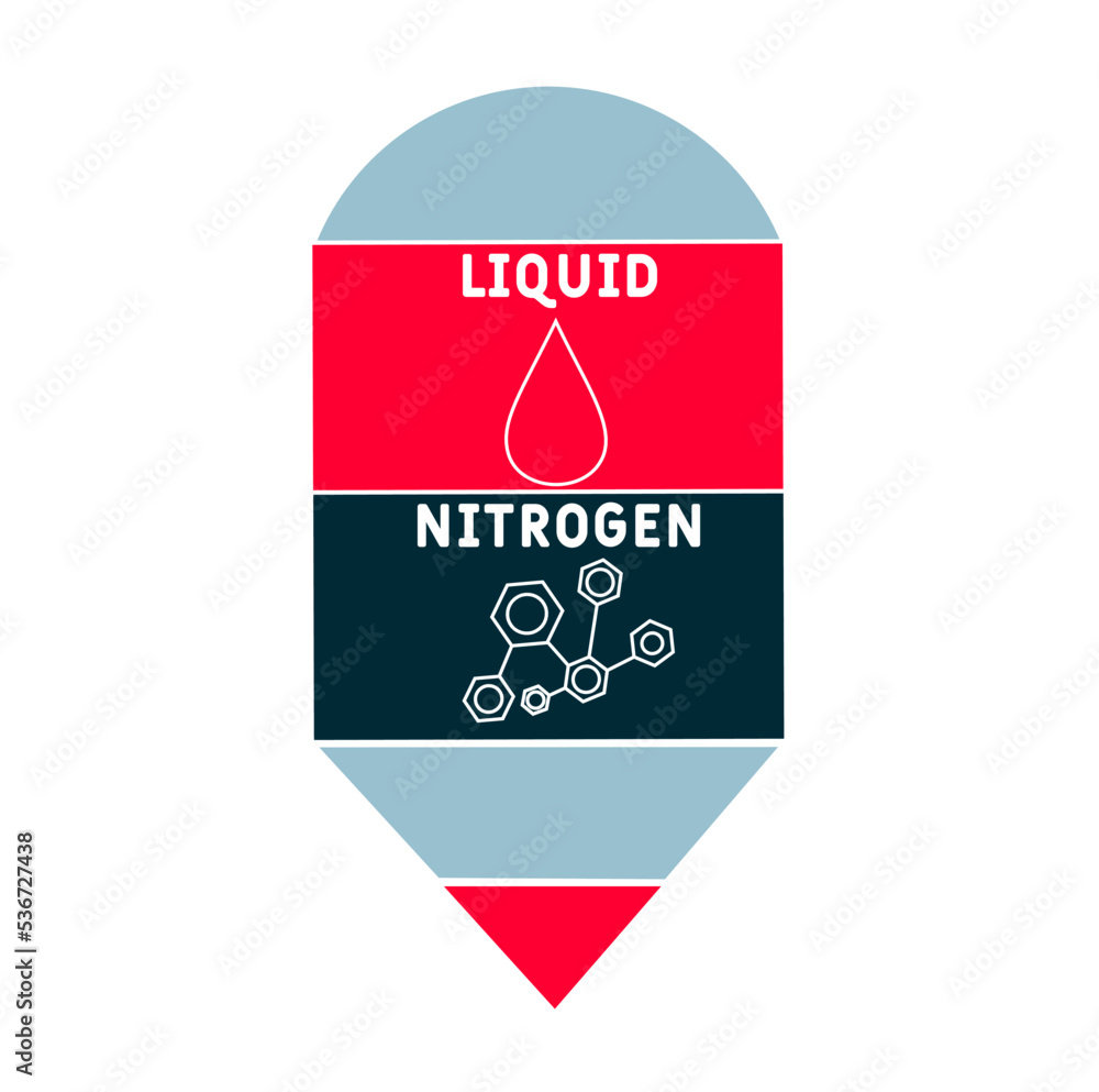 LN - Liquid Nitrogen acronym. business concept background.  vector illustration concept with keywords and icons. lettering illustration with icons for web banner, flyer, landing page