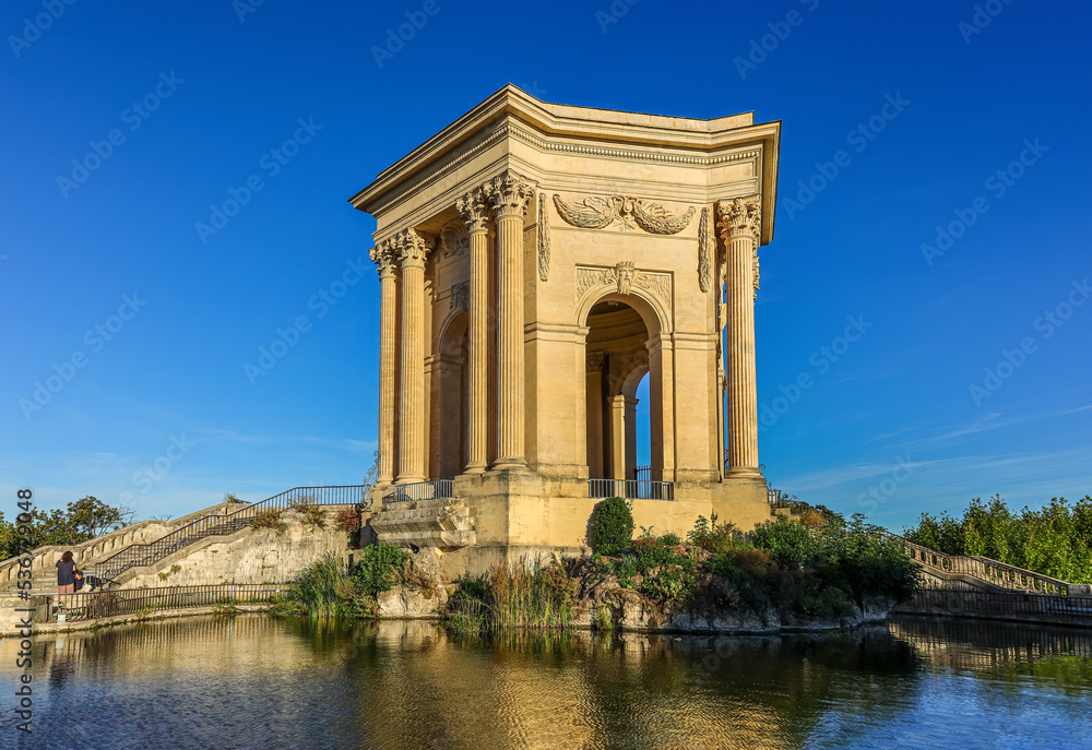Water Tower in Peyrou garden in Montpellier, France. Water Tower in Peyrou garden in Montpellier, France.