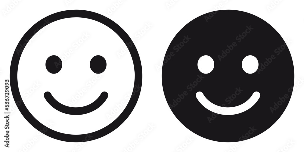 ofvs179 OutlineFilledVectorSign ofvs - smiley emoji happy icon . face emoticon . isolated transparent . black outline and filled version . AI 10 / EPS 10 . g11518