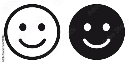 ofvs179 OutlineFilledVectorSign ofvs - smiley emoji happy icon . face emoticon . isolated transparent . black outline and filled version . AI 10 / EPS 10 . g11518