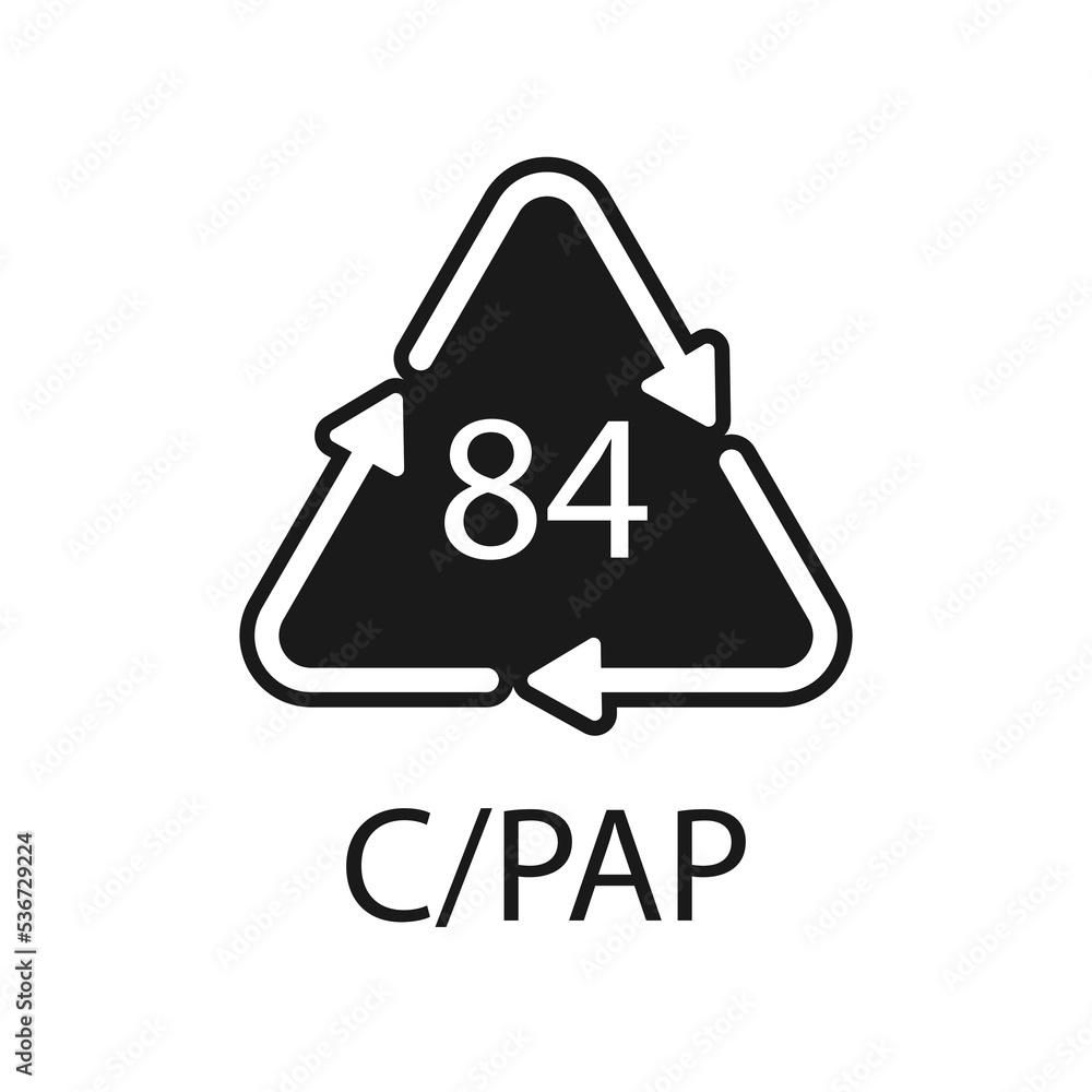 Composites recycling symbol 84 C PAP. Vector illustration Composites recycling symbol 84 C PAP. Vector illustration